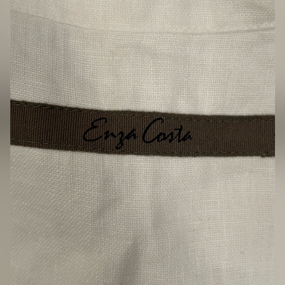 Enza Costa White Linen Shirtdress Dress - Picture 11 of 11